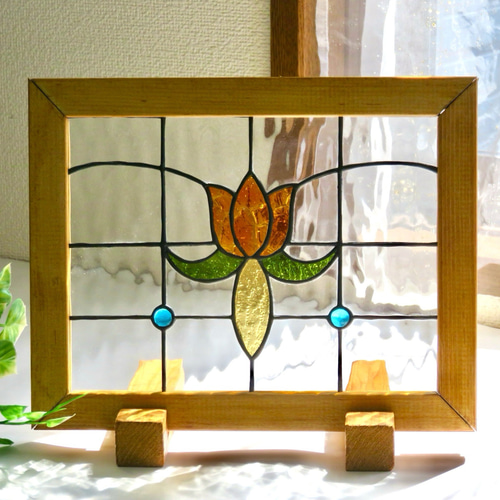 西洋アンティーク ステンドグラス アートパネル　蝶 ステンドグラス 黄色い蝶とバラのパネル - メルカリ