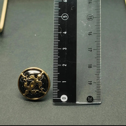 【レトロボタン】ゴールドとブラックの紋章スタッドピアス 4枚目の画像