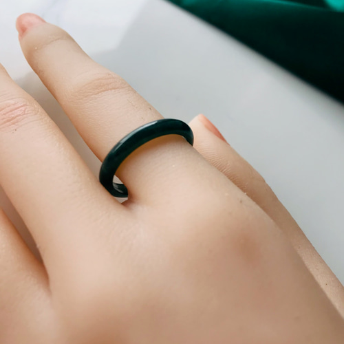 R300-079］ ジェイド JADE ヒスイ 本翡翠 くりぬき リング 天然石 