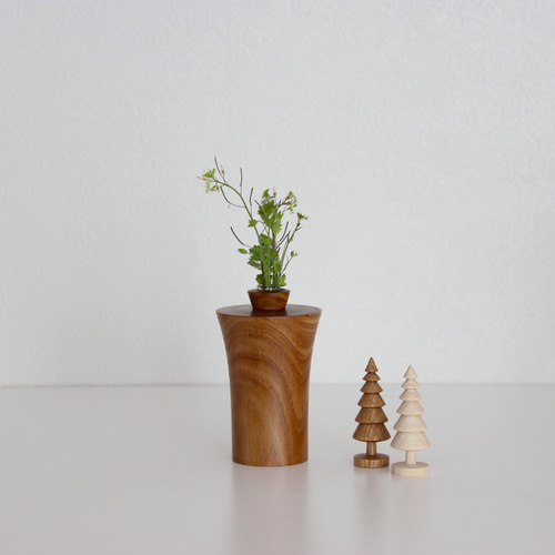 一輪挿し フラワーベース 木の置物 セット NO22 一輪挿し・花瓶・花器