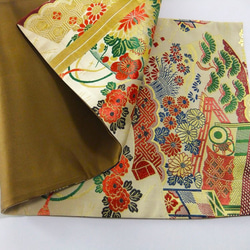 [(16)1926] 81cm/大正、昭和時代的腰帶重製/西陣織/桌子中心 第4張的照片