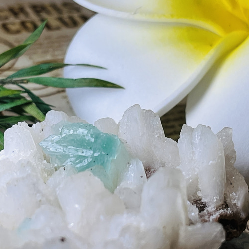 天使の水晶✨グリーンアポフィライトスティルバイト ラフストーン魚眼