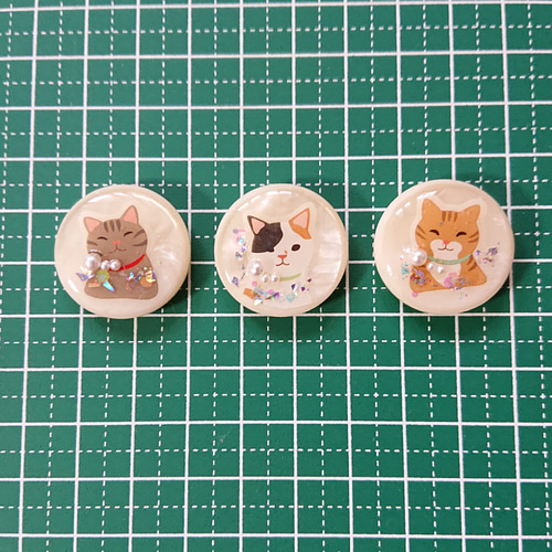 猫のカボション☆6個 z54 オレンジ/ネコ/動物/ボタン/カボション 猫のカボション☆6個 z54 オレンジ/ネコ/動物/ボタン/カボション