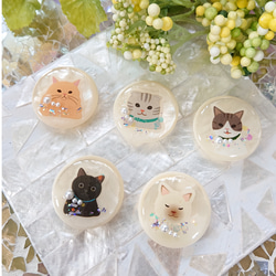 猫のカボション☆6個 z56 ブルー/ネコ/動物/ボタン 猫のボタン☆5個 s37 ネコ/ボタン/カボション/動物 ボタン こう