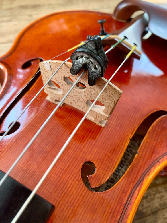手縫いで創ったヴァイオリン用 レザーミュート　二枚重ねタイプ『AM - V - Topolino 297』 4枚目の画像