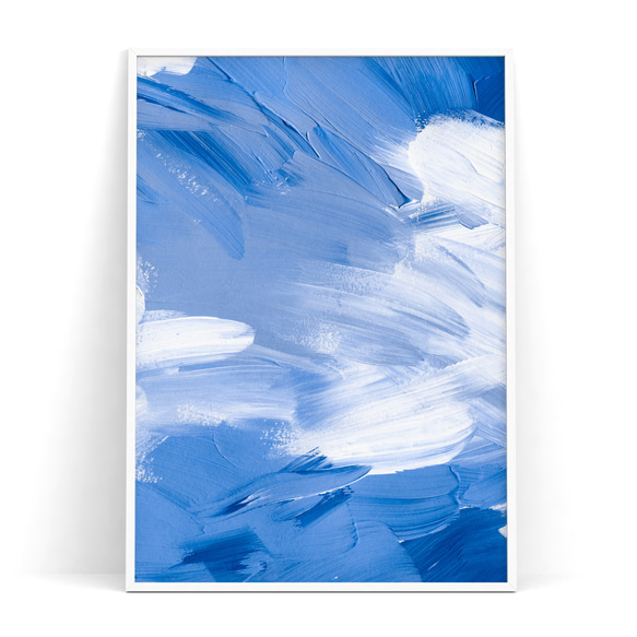 Creema限定 福袋 【 空と海 】 抽象画　アートペイント ２枚セット 期間限定10%off ターコイズ ブルー 4枚目の画像