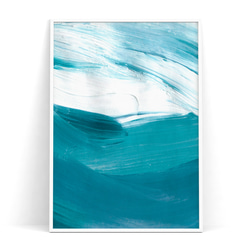 アートポスター【 海　umi 】 抽象画　アートペイント 北欧ポスター　アブストラクト　青 2枚目の画像