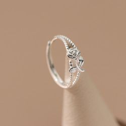 シルバー925   アラン模様　薔薇　リング　指輪　silver925 フリーサイズ　大きさ調整可能 1枚目の画像