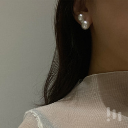 LIM:M PROJECT 質感飾品 雙珍珠純銀耳環 A23E019 第5張的照片