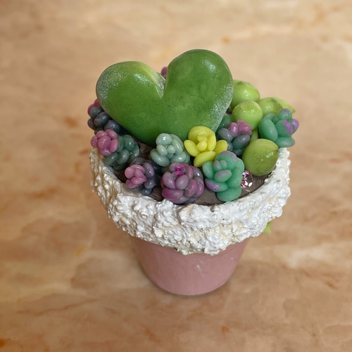 ぷくぷく多肉植物mini mini♡ ラブハート♪樹脂粘土 1号寄せ 多肉植物