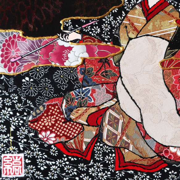 〈如蓮華在水 極彩色 鳶尾〉着物アート〈Nyorengezaisui Gokusaishiki ICHIHATSU〉 6枚目の画像