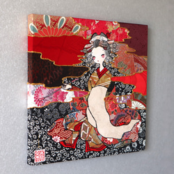 〈如蓮華在水 極彩色 鳶尾〉着物アート〈Nyorengezaisui Gokusaishiki ICHIHATSU〉 2枚目の画像