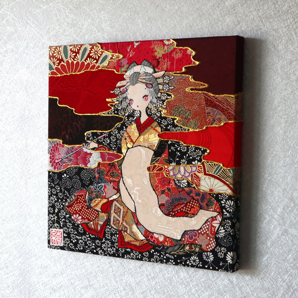 〈如蓮華在水 極彩色 鳶尾〉着物アート〈Nyorengezaisui Gokusaishiki ICHIHATSU〉 3枚目の画像