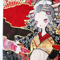〈如蓮華在水 極彩色 鳶尾〉着物アート〈Nyorengezaisui Gokusaishiki ICHIHATSU〉 7枚目の画像