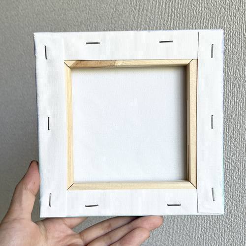 お月様のうさぎ」原画 パステルカラー 空 テクスチャーアート