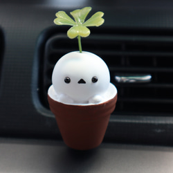 車用】アロマで育つ植物 シマエナガ 鉢植え ver. アロマストーン