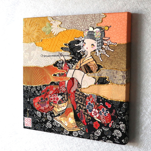 〈如蓮華在水 極彩色 枸橘〉着物アート〈Nyorengezaisui Gokusaishiki KARATACHI〉 3枚目の画像
