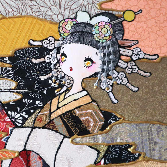 〈如蓮華在水 極彩色 枸橘〉着物アート〈Nyorengezaisui Gokusaishiki KARATACHI〉 5枚目の画像