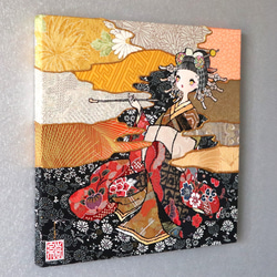 〈如蓮華在水 極彩色 枸橘〉着物アート〈Nyorengezaisui Gokusaishiki KARATACHI〉 2枚目の画像