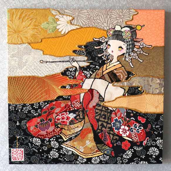 〈如蓮華在水 極彩色 枸橘〉着物アート〈Nyorengezaisui Gokusaishiki KARATACHI〉 1枚目の画像