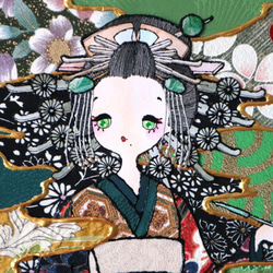 〈如蓮華在水 極彩色 杜松〉着物アート〈Nyorengezaisui Gokusaishiki TOSHO〉 5枚目の画像