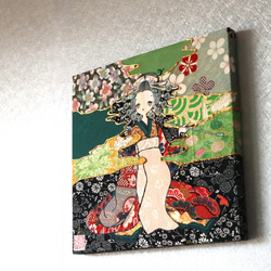 〈如蓮華在水 極彩色 杜松〉着物アート〈Nyorengezaisui Gokusaishiki TOSHO〉 4枚目の画像