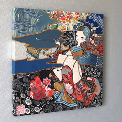 〈如蓮華在水 極彩色 伽羅〉着物アート〈Nyorengezaisui Gokusaishiki KYARA〉 2枚目の画像