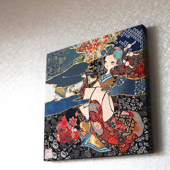 〈如蓮華在水 極彩色 伽羅〉着物アート〈Nyorengezaisui Gokusaishiki KYARA〉 4枚目の画像