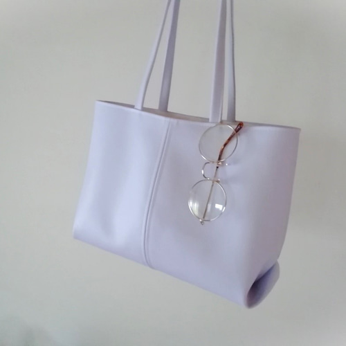 淡い藤色のふわりトートバッグ「Creema限定」 トートバッグ asa 通販