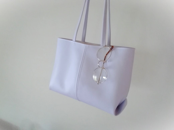 薄紫色のふわりトートバッグ「Creema限定」 2枚目の画像