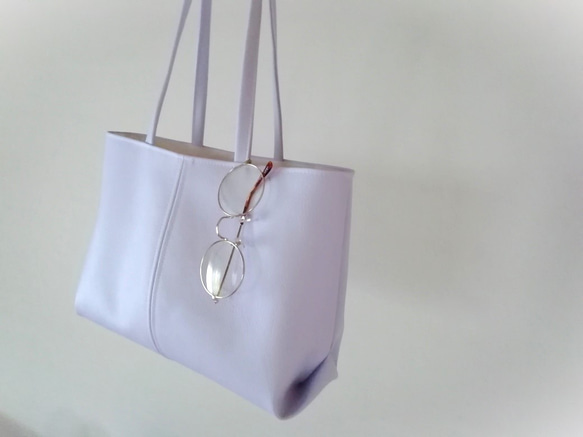 薄紫色のふわりトートバッグ「Creema限定」 3枚目の画像