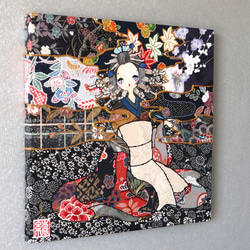 〈如蓮華在水 極彩色 立葵〉着物アート〈Nyorengezaisui Gokusaishiki TACHIAOI〉 2枚目の画像