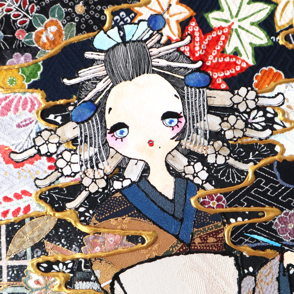 〈如蓮華在水 極彩色 立葵〉着物アート〈Nyorengezaisui Gokusaishiki TACHIAOI〉 5枚目の画像