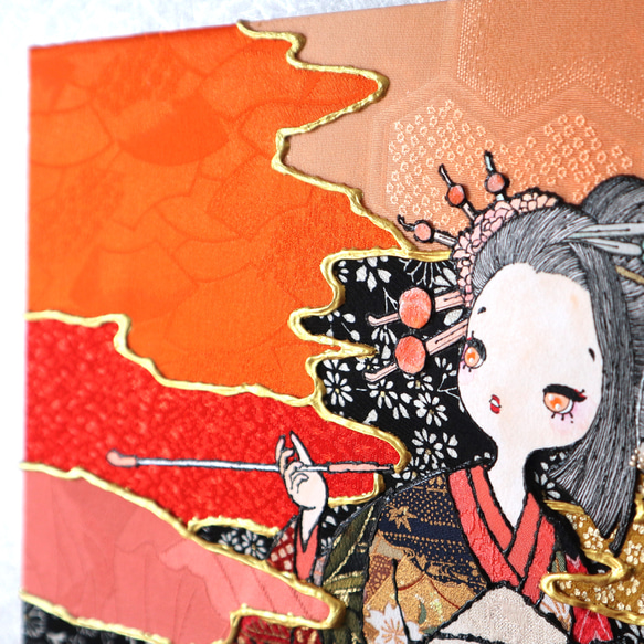 〈如蓮華在水 極彩色 山吹〉着物アート〈Nyorengezaisui Gokusaishiki YAMABUKI〉 7枚目の画像