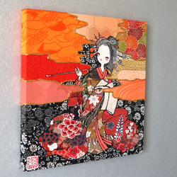 〈如蓮華在水 極彩色 山吹〉着物アート〈Nyorengezaisui Gokusaishiki YAMABUKI〉 2枚目の画像