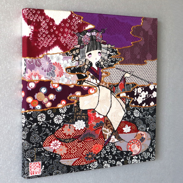 〈如蓮華在水 極彩色 睡蓮〉着物アート〈Nyorengezaisui Gokusaishiki SUIREN〉 2枚目の画像