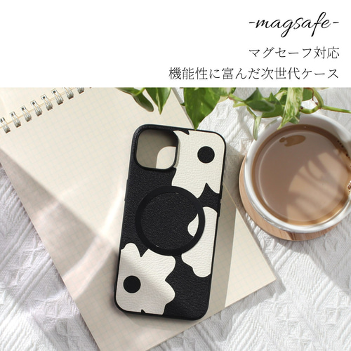 iphone ケース レザー マグセーフ対応 本革 大人かわいい 花柄 iphoneケース レザー 花柄 16 15 14 13 mini 本革 マグセーフ