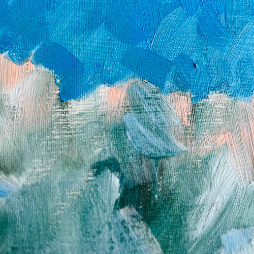 32×41㎝「冬空と民家」油彩・原画・F6