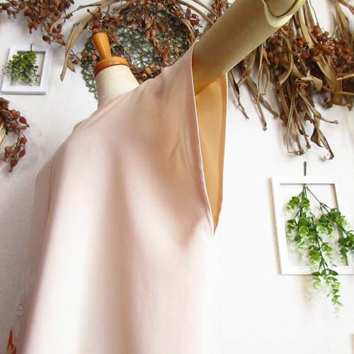 大きめサイズ】着物ドレス◎枳殻◎細見え縦長シルエット&オール 