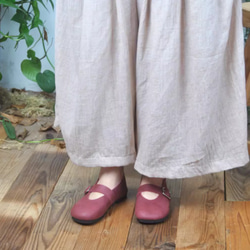 手作りの靴 牛革 バレエシューズ カジュアルフラットシューズ　本革 レディース靴 履きやすい メアリージェーンの靴 8枚目の画像