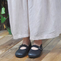 手作りの靴 牛革 バレエシューズ カジュアルフラットシューズ　本革 レディース靴 履きやすい メアリージェーンの靴 10枚目の画像
