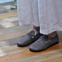 手作りの靴 母の日 本革 カジュアルフラットシューズ レディース靴 履きやすい パンプス 8枚目の画像