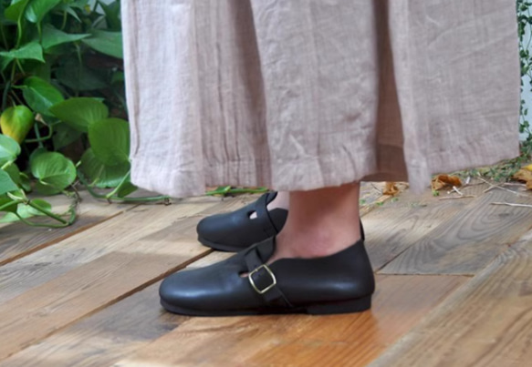 手作りの靴 母の日 本革 カジュアルフラットシューズ レディース靴 履きやすい パンプス 5枚目の画像
