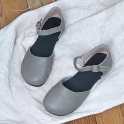 手作りの靴 本革のサンダル　牛革  カジュアルフラットシューズ　 レディース靴 履きやすい メアリージェーンの靴 10枚目の画像