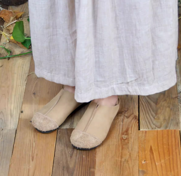 手作りの靴 母の日 本革 カジュアルフラットシューズ レディース靴 履きやすい パンプス 14枚目の画像