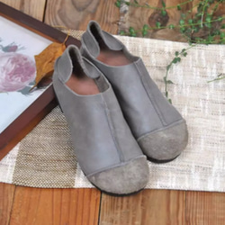 手作りの靴 母の日 本革 カジュアルフラットシューズ レディース靴 履きやすい パンプス 6枚目の画像