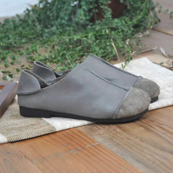 手作りの靴 母の日 本革 カジュアルフラットシューズ レディース靴 履きやすい パンプス 7枚目の画像