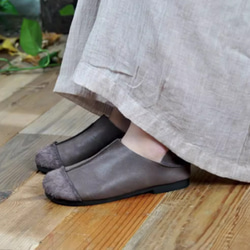 手作りの靴 母の日 本革 カジュアルフラットシューズ レディース靴 履きやすい パンプス 16枚目の画像