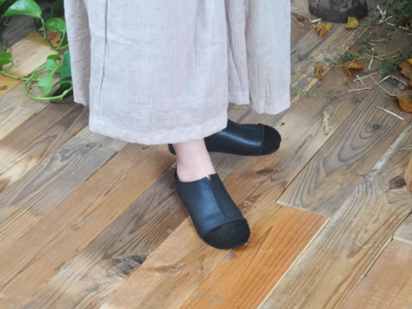 手作りの靴 母の日 本革 カジュアルフラットシューズ レディース靴 履きやすい パンプス 13枚目の画像