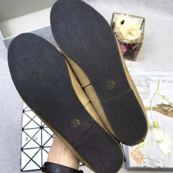 手作りの靴 母の日 本革 カジュアルフラットシューズ レディース靴 履きやすい パンプス 3枚目の画像